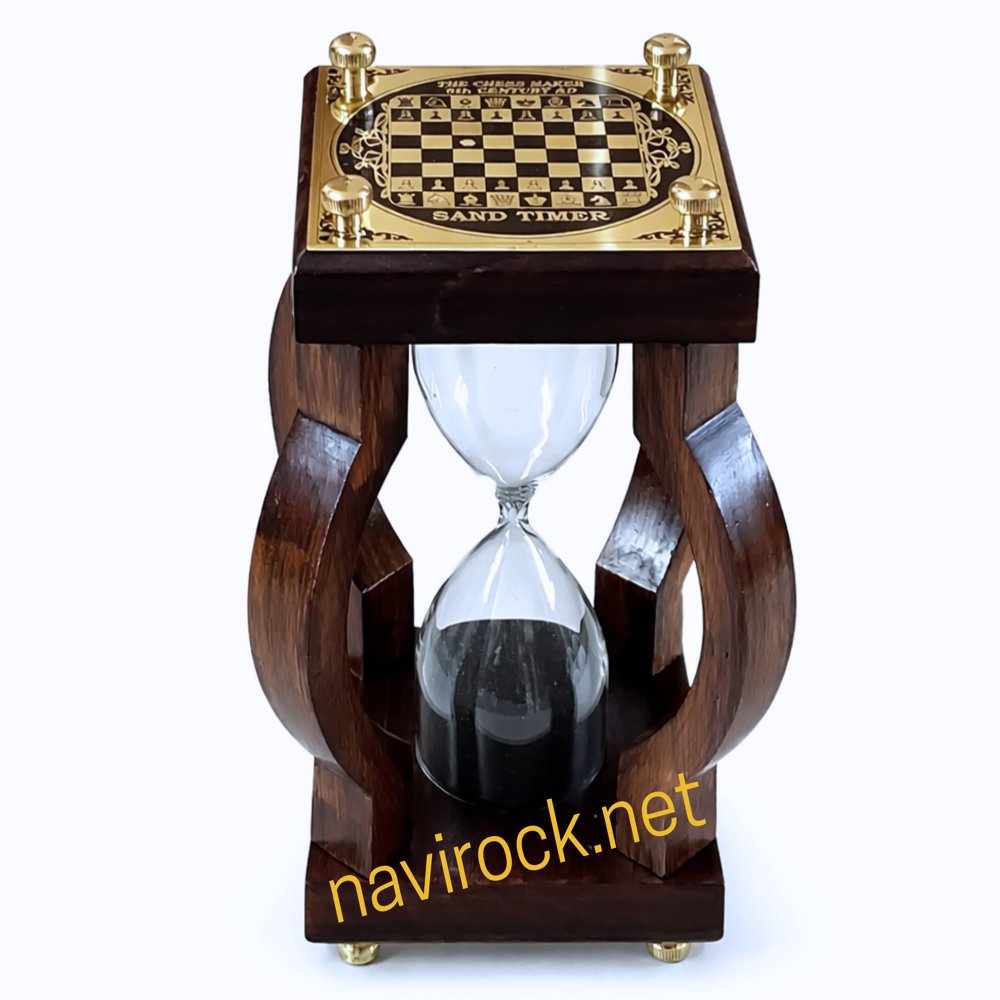 Antique Hourglass With Brass Top Board Decorative Vintage Sandglass Timer
