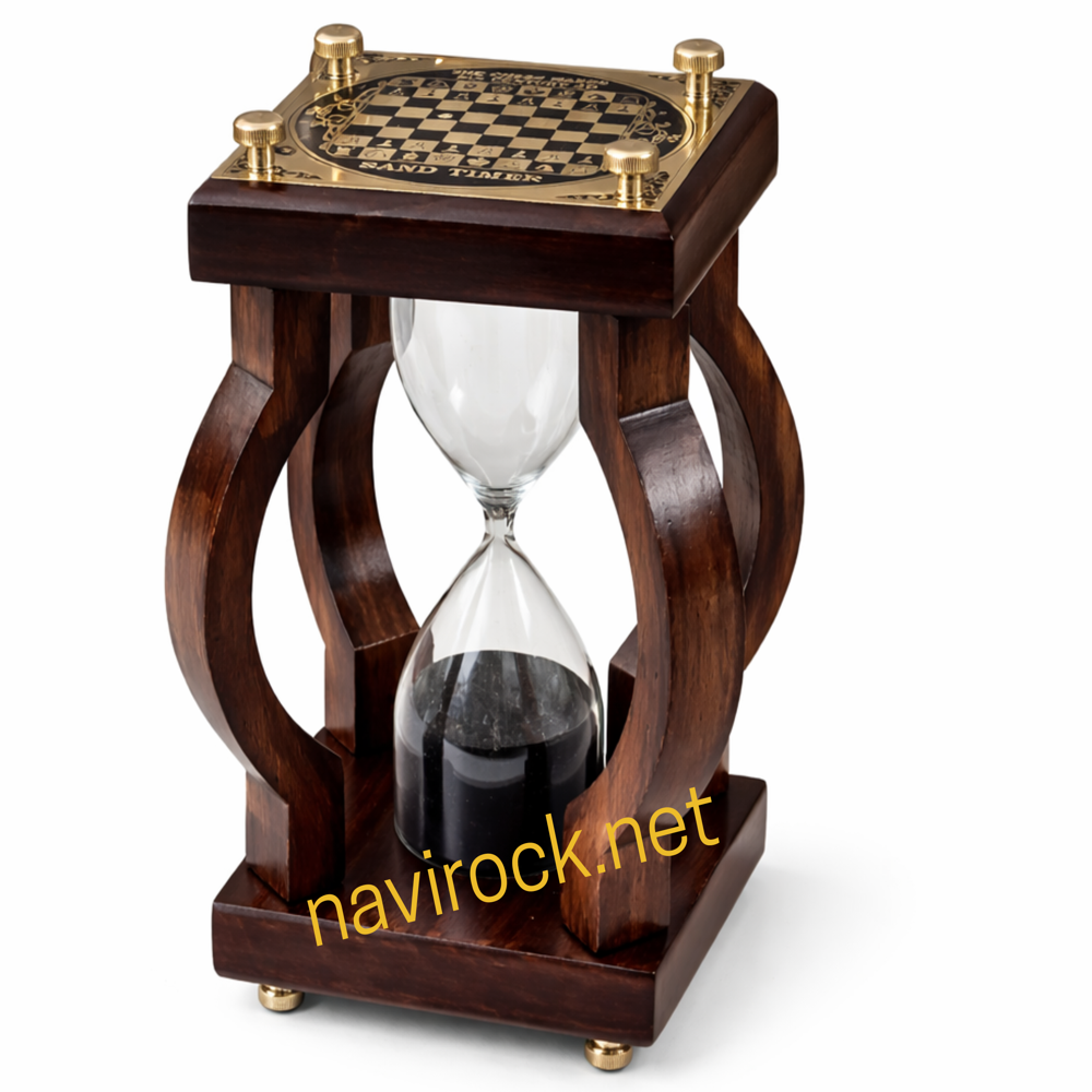 Antique Hourglass With Brass Top Board Decorative Vintage Sandglass Timer