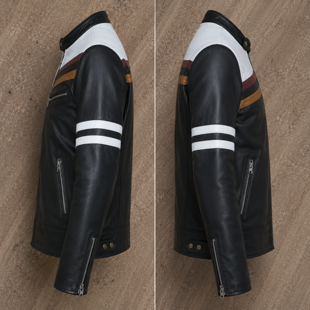 Mens Leather Biker Jacket