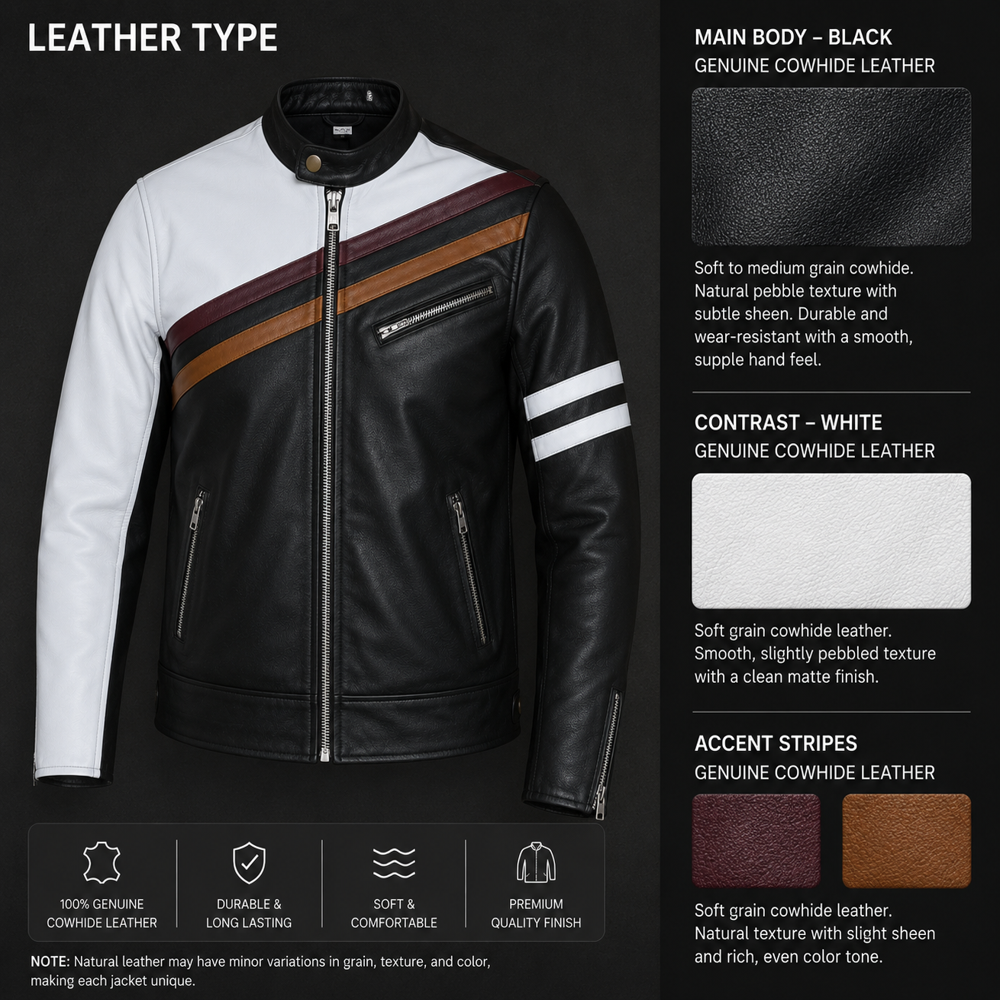 Mens Leather Biker Jacket