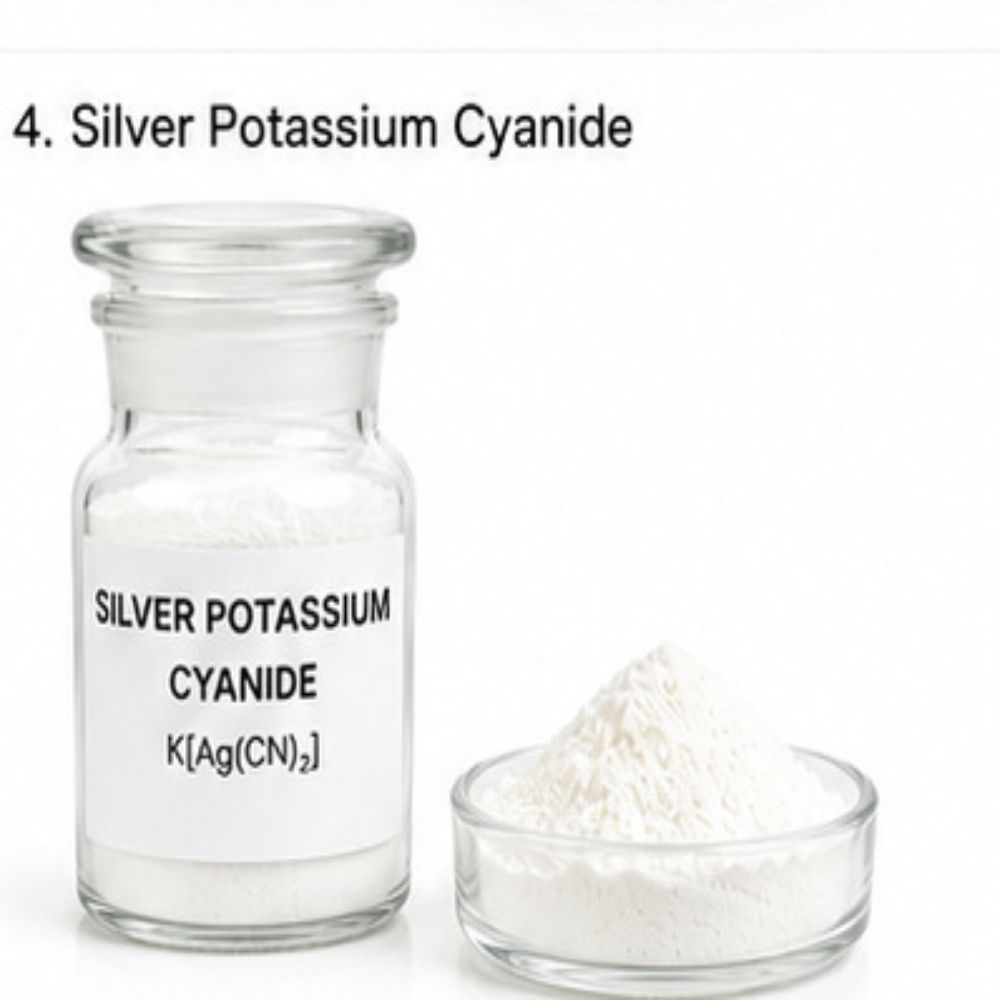 Silver Potassium Cyanide - 99% Purity, White Crystalline Powder, Technical Grade, Electroplating Use