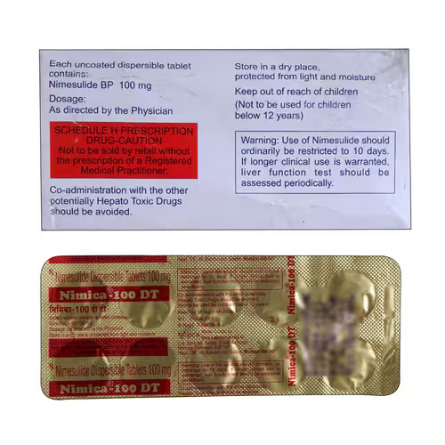 Nimica DT Nimesulide 100mg Tablet, Pain & Inflammation Relief Medicine