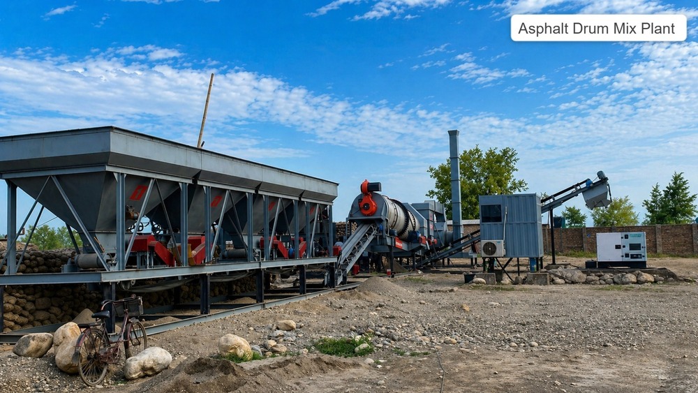 Asphalt drum hot mix plant