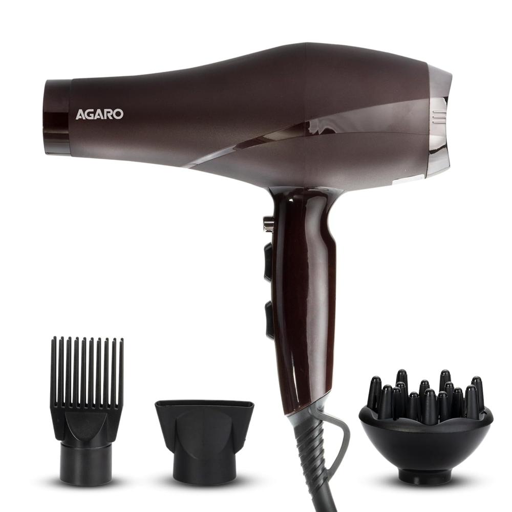 AGARO 2000W AC Professional Hair Dryer with Comb, Concentrator & Diffuser Nozzles, Hot & Cold Air, 2 Speed & 3 Temperature Settings with Cool Shot, Hair Dryer & Blower for Men & Women HD-1120 33532