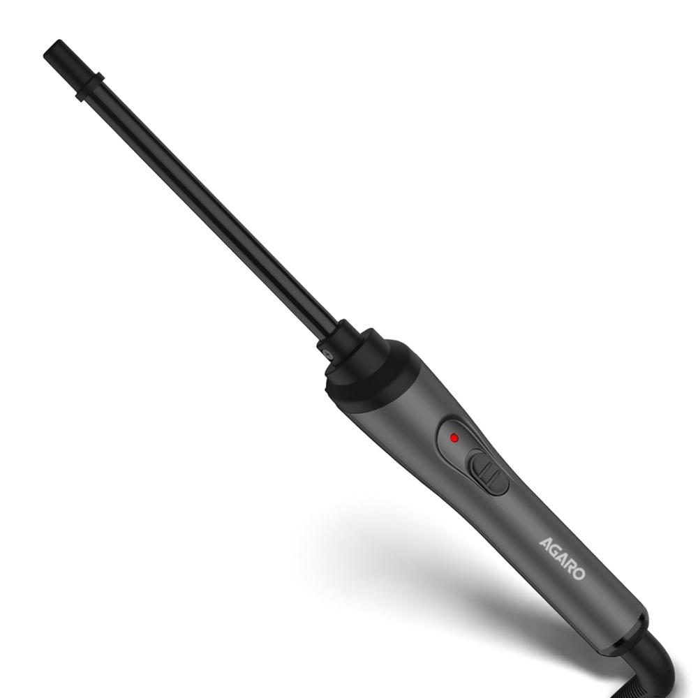 AGARO Hair Curler With 10MM Barrel, Rod, Tong, Chopstick Hair Curler, Ceramic Coated Plates, Cool Touch Tip, Fast Heating, For Women, Maggie Curl, Hair Curling, Styling, Grey & Black HC8001  33771
