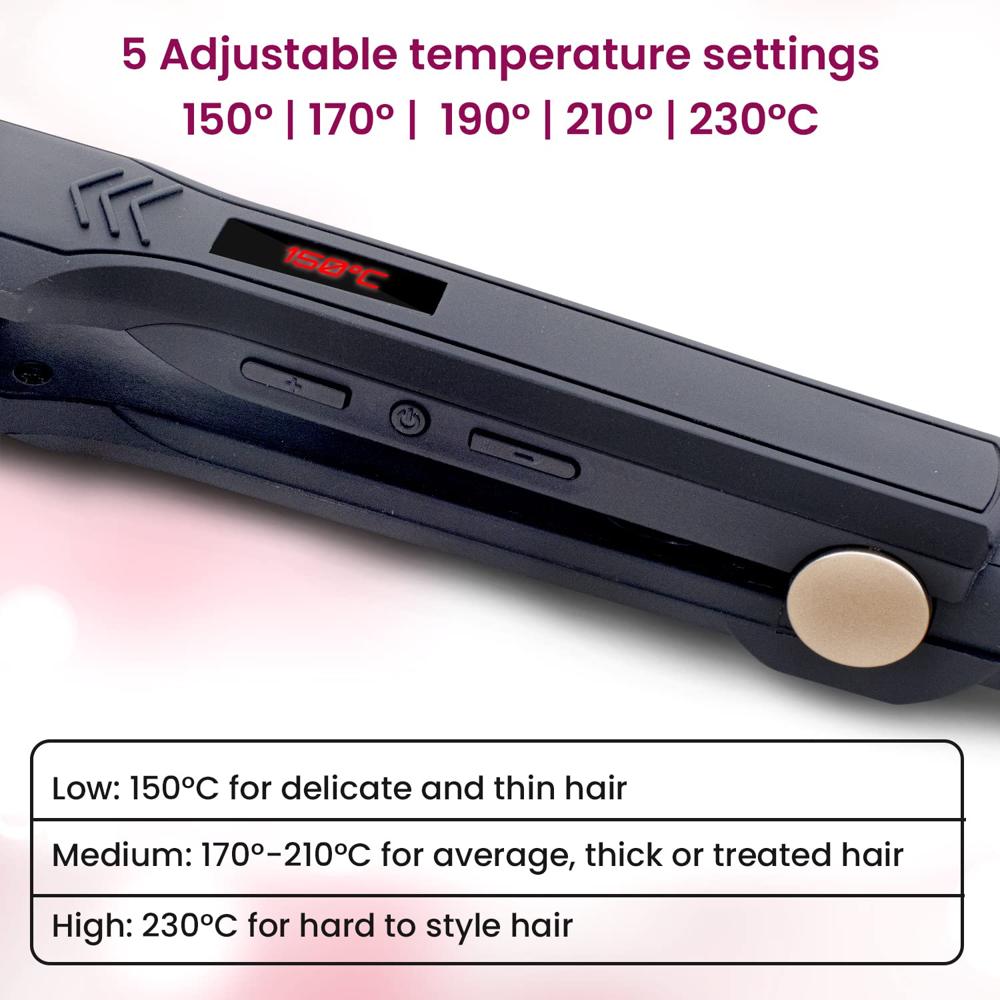AGARO Hair Straightener, Ceramic Coated Plates, Adjustable Temperature, PTC Heating, Fast Heating, Hair Straightening, Hair Styling Iron For women HS1947 33911