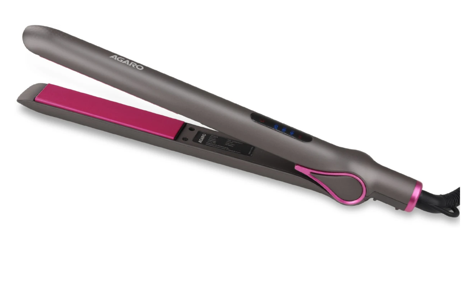 AGARO Ceramic Coated Titanium Plate, Fast PTC Heating, Hair Styling HS1957 Hair Straightener (Dark Grey & Purple) 33912
