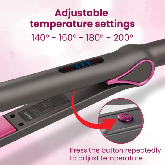 AGARO Ceramic Coated Titanium Plate, Fast PTC Heating, Hair Styling HS1957 Hair Straightener (Dark Grey & Purple) 33912