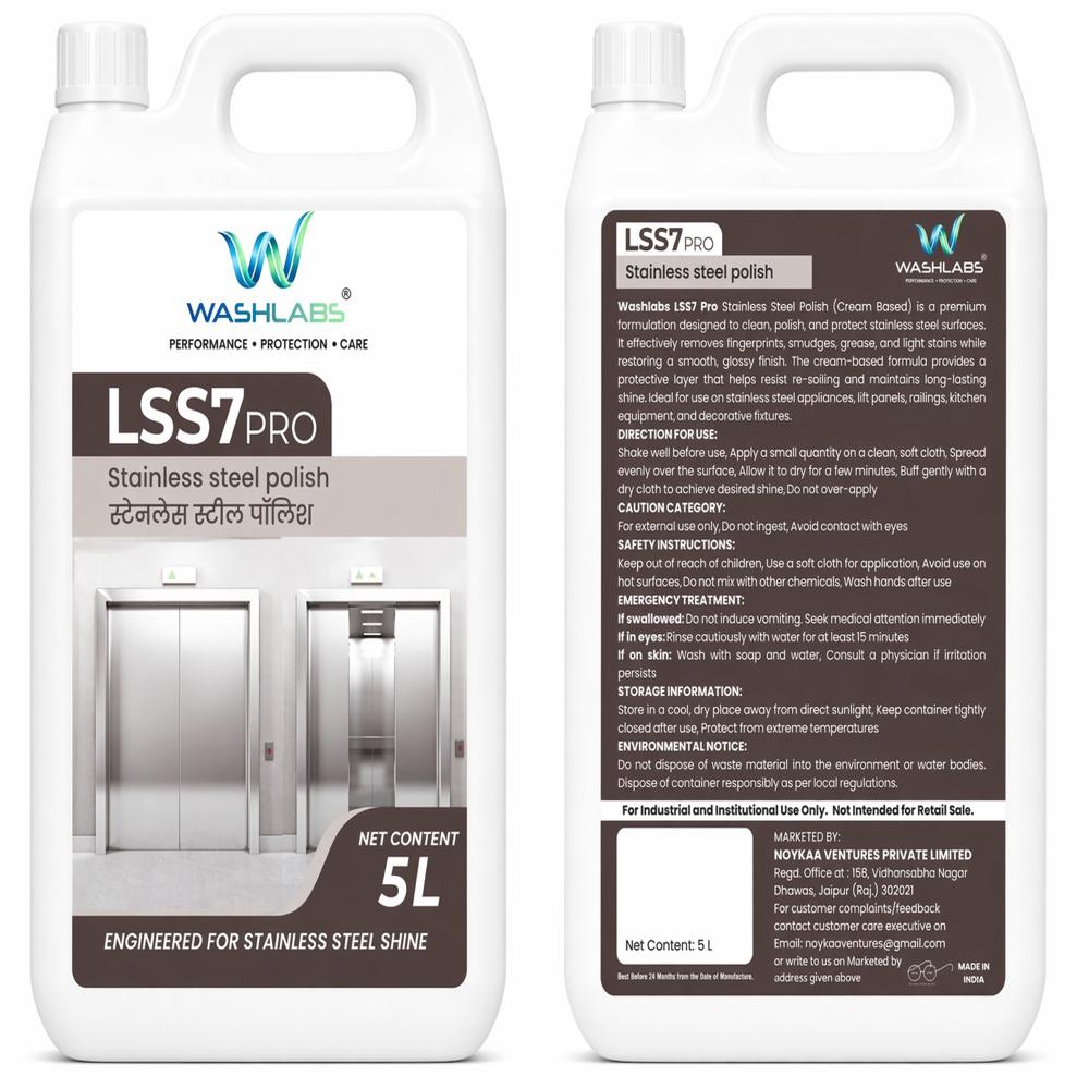 Washlabs Lss7 Stainless Steel Polish Liquid 5 Litre , Shine & Protection For Steel Surfaces - Size: 2