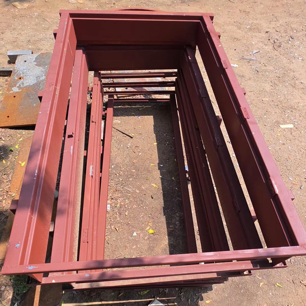 Brown GI Window Frame - Galvanized Iron 3.5x2.5 Ft, Dark Brown, Powder Coated, Corrosion Resistant