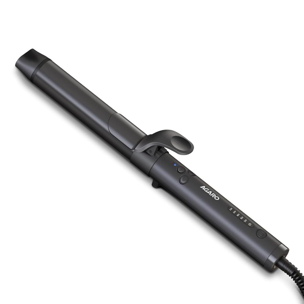 AGARO Prima Rotating Hair Curler,32 mm Ceramic Coated Barrel,Automatic Curling,Fast Heating,Ceramic Coated Titanium Barrel For Long/Medium Hair,Professional Self Curling Hair Styler,For Women,Black 33196