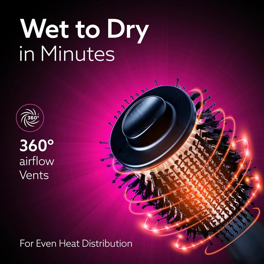 AGARO Hot Air Brush for Hair, Blow Dryer Brush, Volumizer & Styler, 1200W HV2179  33628