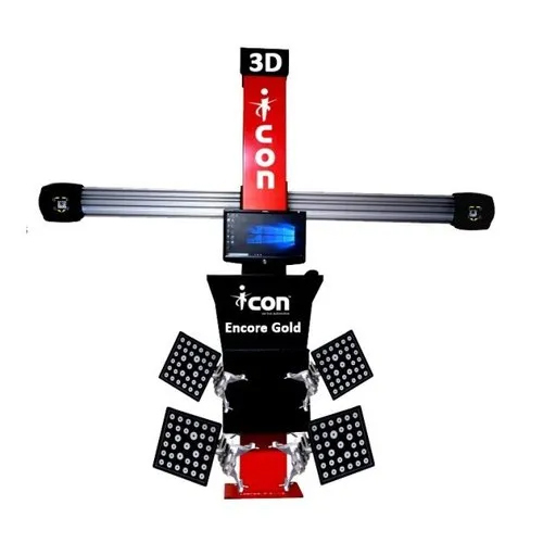 3d Wheel Alignment Machine - Steel Alloy, 220 Voltage - Automatic Operation, Vibrant Red Design