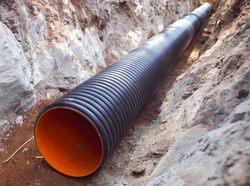 150Mm Hdpe Double Wall Corrugated Pipes For Drainage And Sewage Solutions 150Mm Id Sn8 Online - Color: Black & Orange