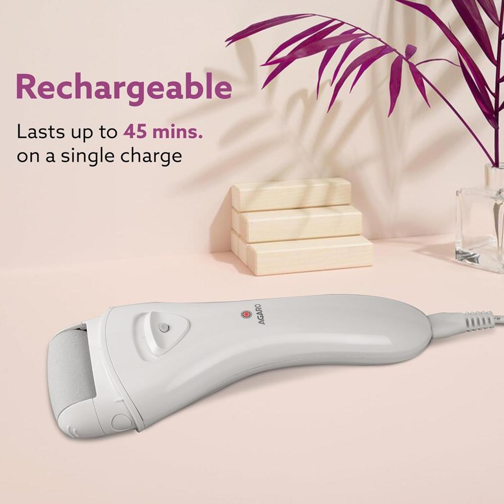AGARO  Callus Remover with 3 Interchangeable Head Rollers, Rechargeable for Foot Care, Callus & Dead Skin Removal  33528