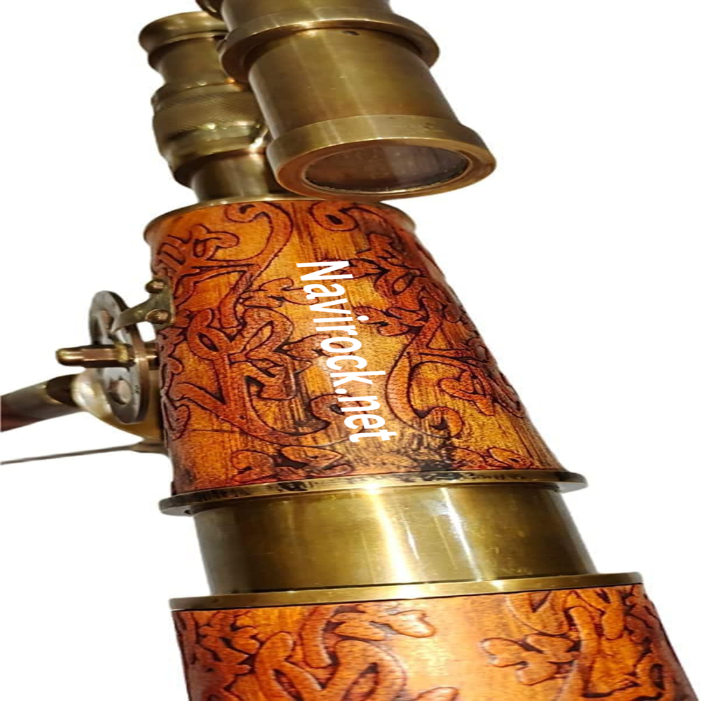 Nautical Vintage Brass Telescope with Leather Wrap Functional Marine Instrument Classic Table Decor Gift