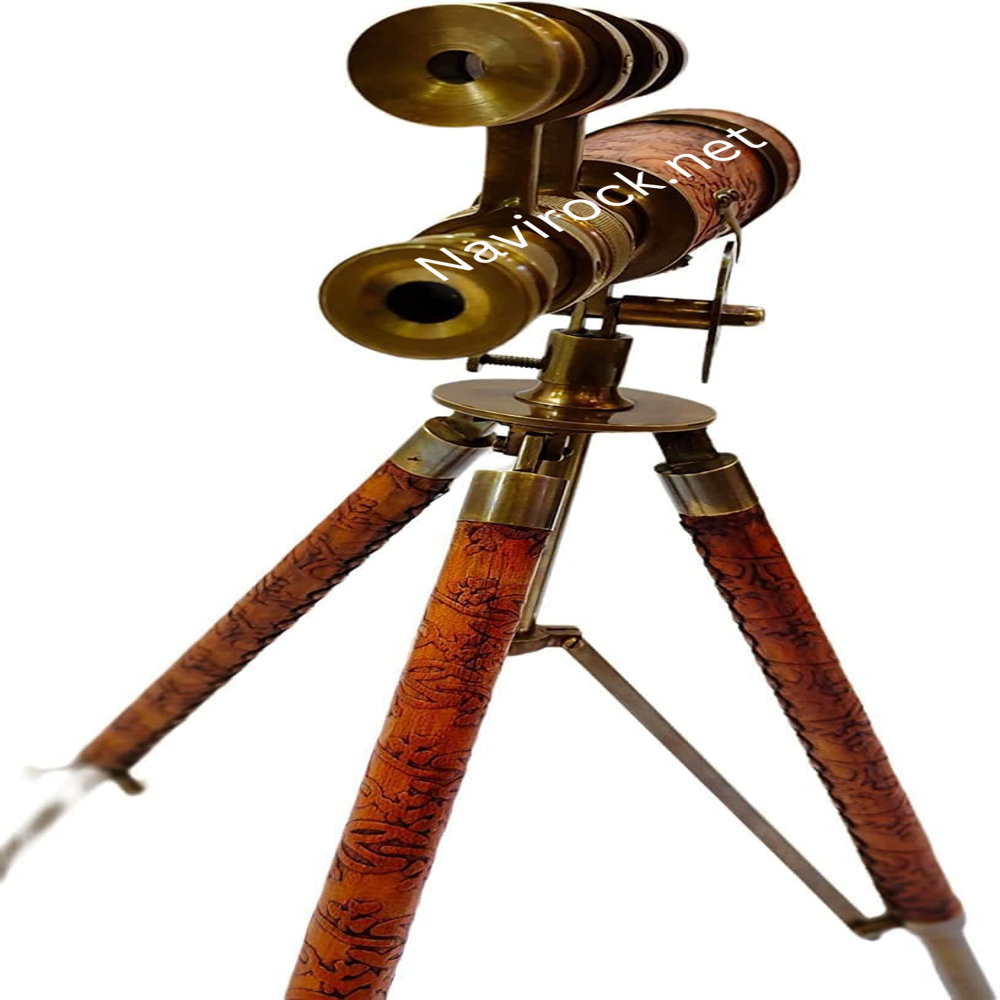 Nautical Vintage Brass Telescope with Leather Wrap Functional Marine Instrument Classic Table Decor Gift