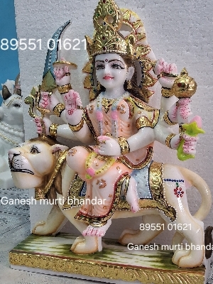 4 Feet Marble Durga Mata Statue