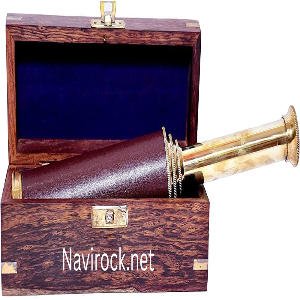 Antique Style Pirate Monocular Brass Spyglass High Zoom Handheld Collapsible Telescope for Hiking Birding Travel