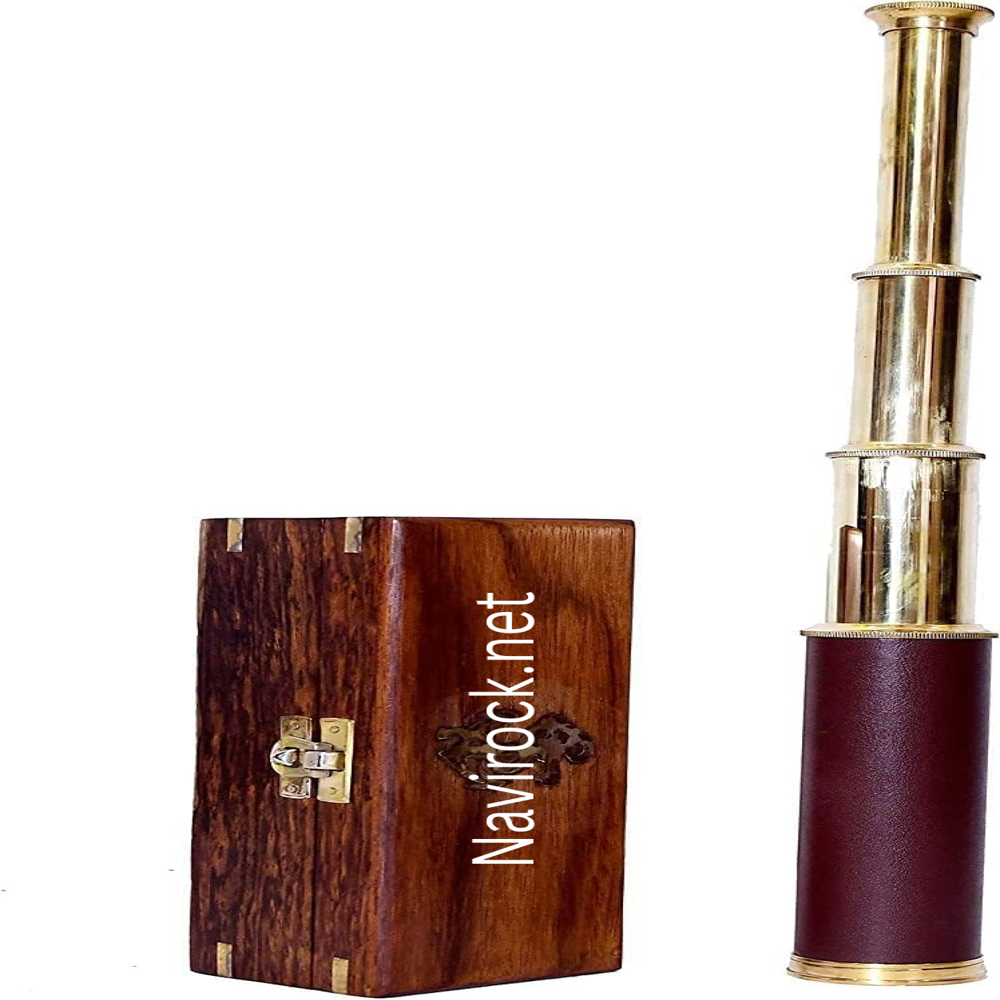 Antique Style Pirate Monocular Brass Spyglass High Zoom Handheld Collapsible Telescope for Hiking Birding Travel