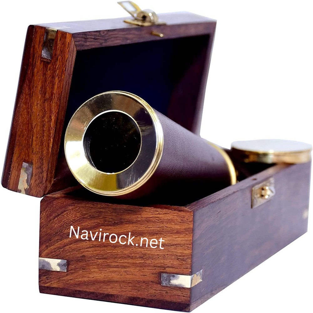 Antique Style Pirate Monocular Brass Spyglass High Zoom Handheld Collapsible Telescope for Hiking Birding Travel