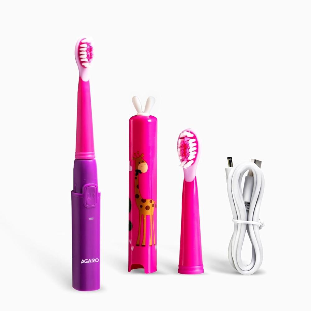 AGARO Rex Sonic Kids Tooth Brush Purple  Rechargeable  33521