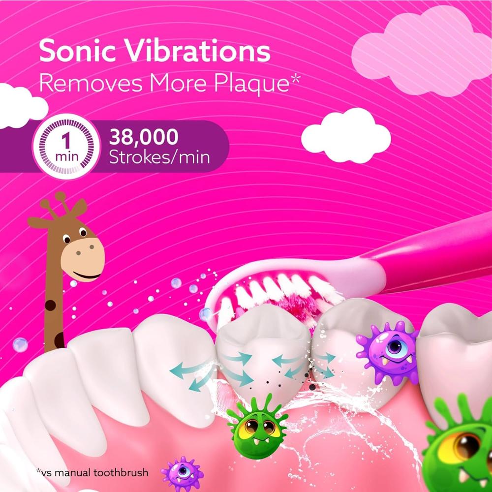 AGARO Rex Sonic Kids Tooth Brush Purple  Rechargeable  33521