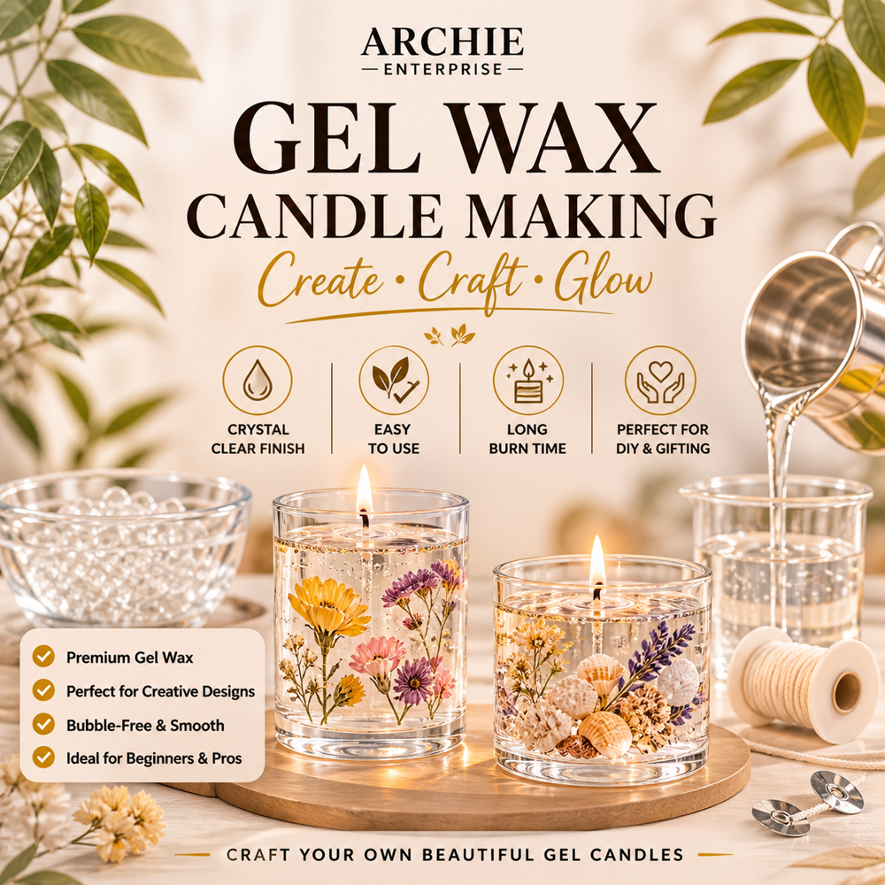 Gel Wax - Transparent Firm Yet Flexible Formulation | Ideal For Crafting Decorative Candles And Diy Beauty Projects