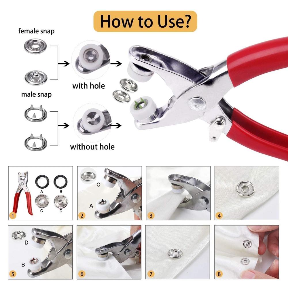 Snap Button Tool Kit Complete Button Fixing Solution