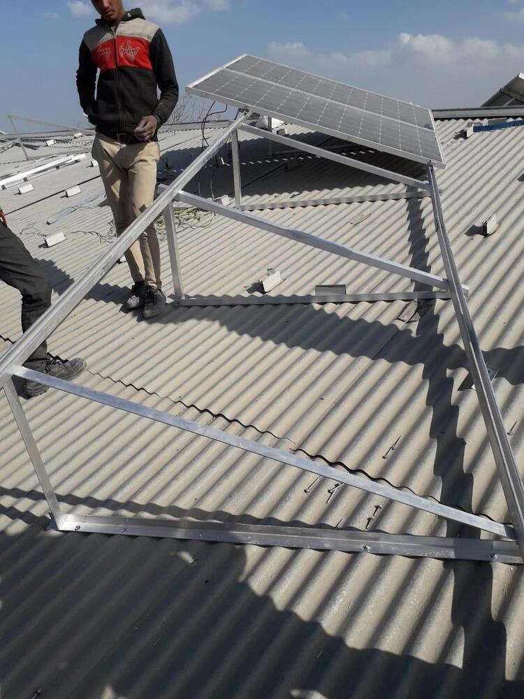 Solar Panel Metal Mounting Structure - Color: Silver (Galvanized)