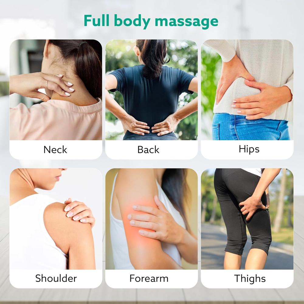 AGARO Impact Handheld Deep Tissue Percussion Gun Massager,Massage Machine, Body Massager, 6 Massage Heads, 5 Speed, For Deep Tissue Massage, Body Relaxation & Pain Relief (Black) 33659