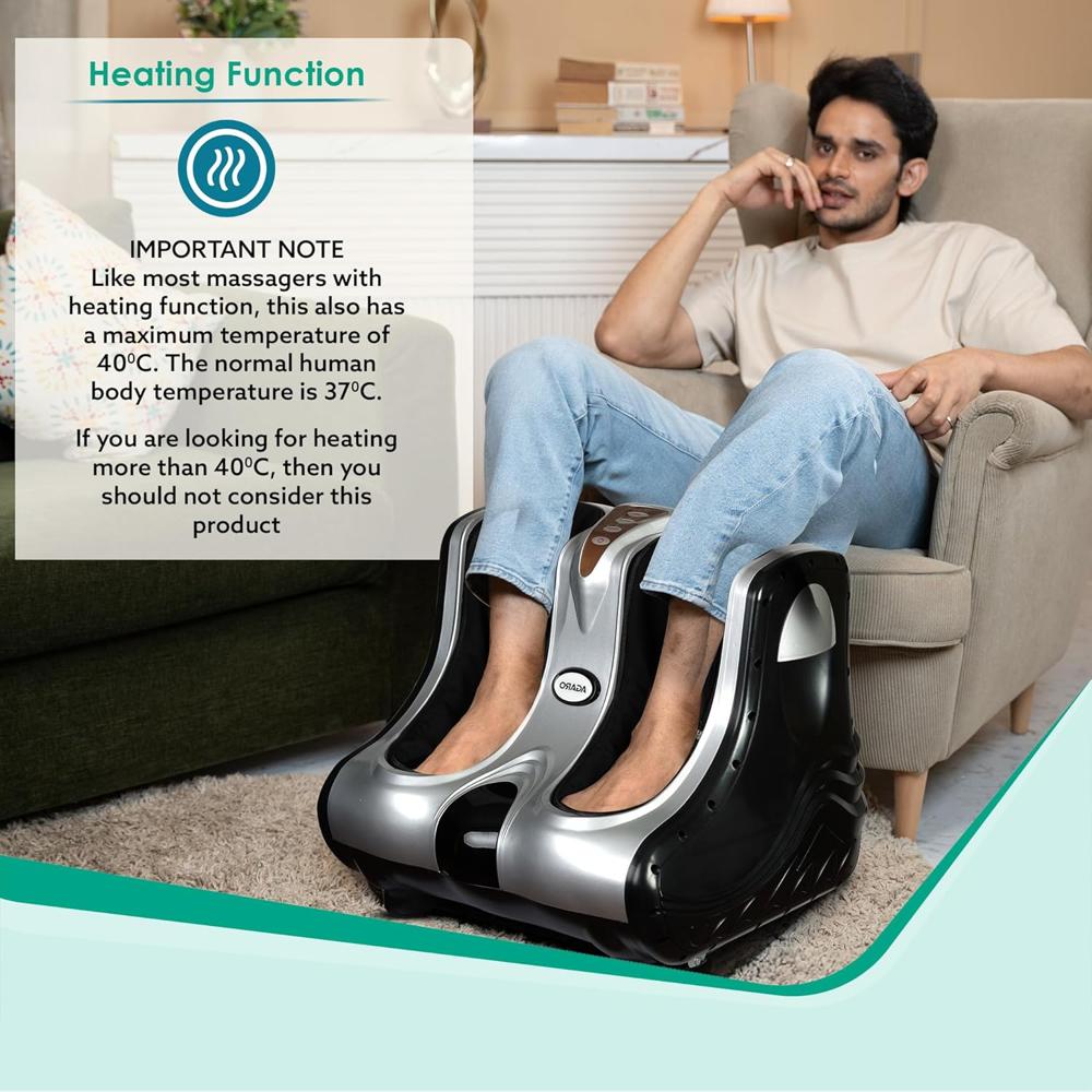 AGARO Amaze Foot & Calf Massager, Rolling & Kneading Massage, Vibration, Lukewarm Heat, Calf/Foot Massage Each with 3 Intensity Levels, everyday Relief, Muscle Relaxation & Increases Blood Circulation 33320