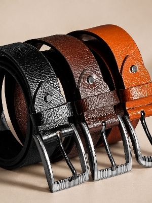 Eco Print Belt - Belt Material: Genuine Leather