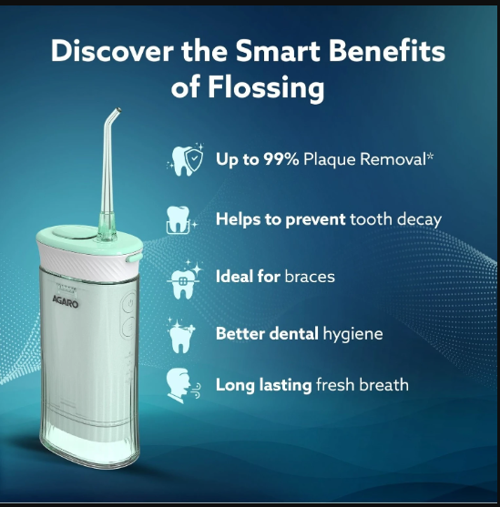 AGARO Ultra Travel Oral Irrigator, Portable, Cordless, Rechargeable, 4 Cleaning Modes, Water Flosser (Cordless  33768
