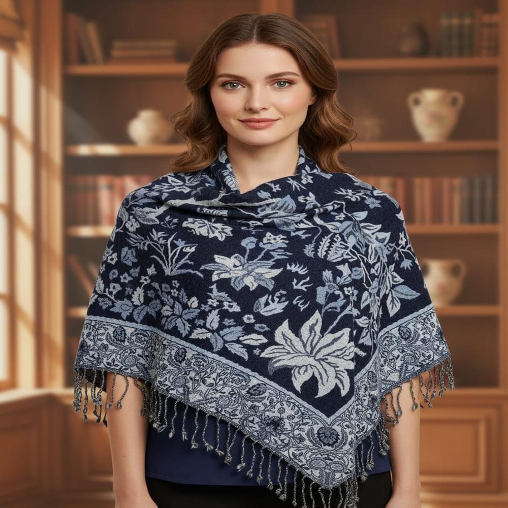 Pure wool jamawar square shawl