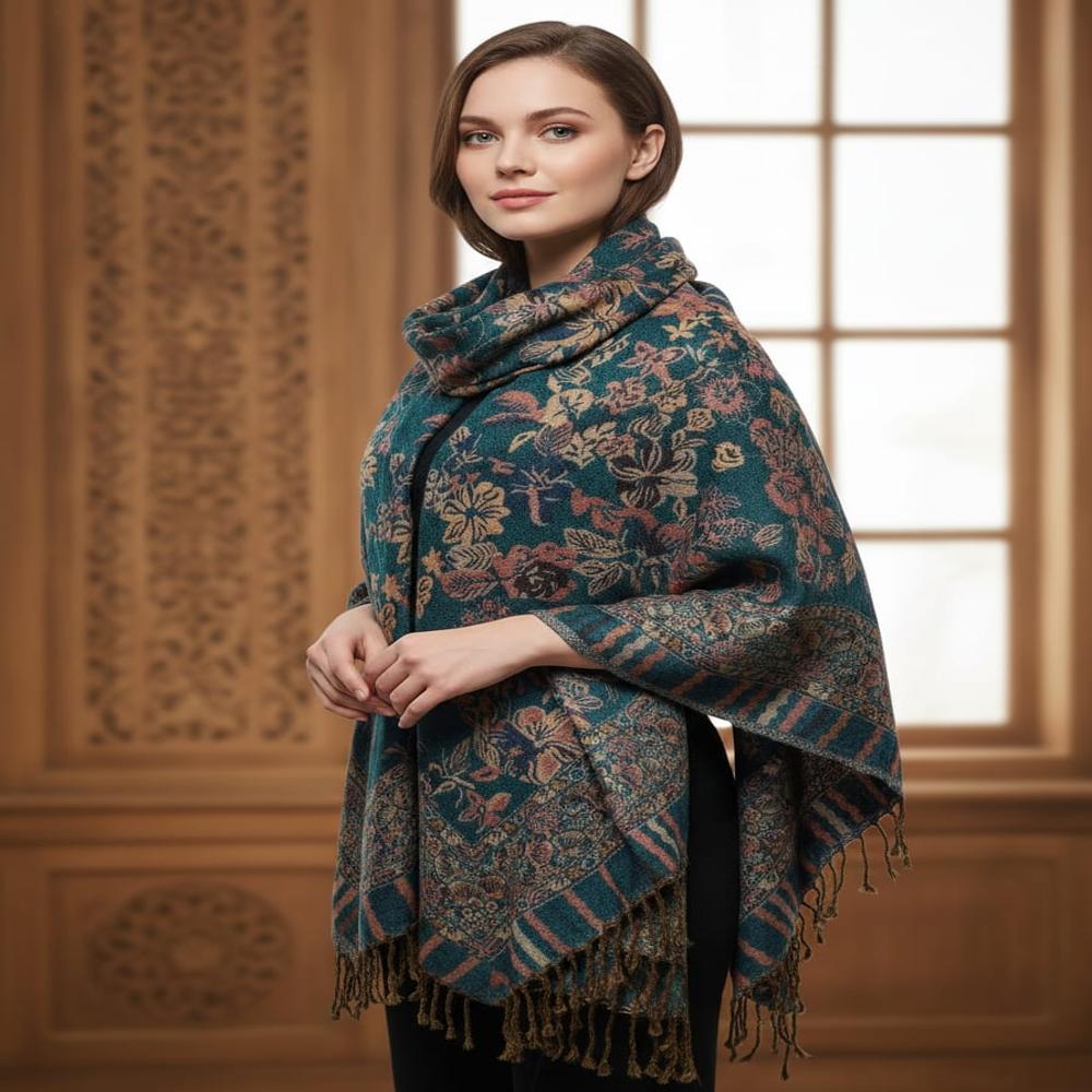 Pure wool jamawar square shawl