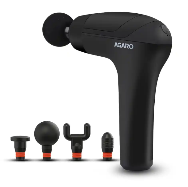 Agaro Icon Gun Massager, 4 Heads, 6 Speed,Percussion Muscle Massager For Full Body Pain Relief