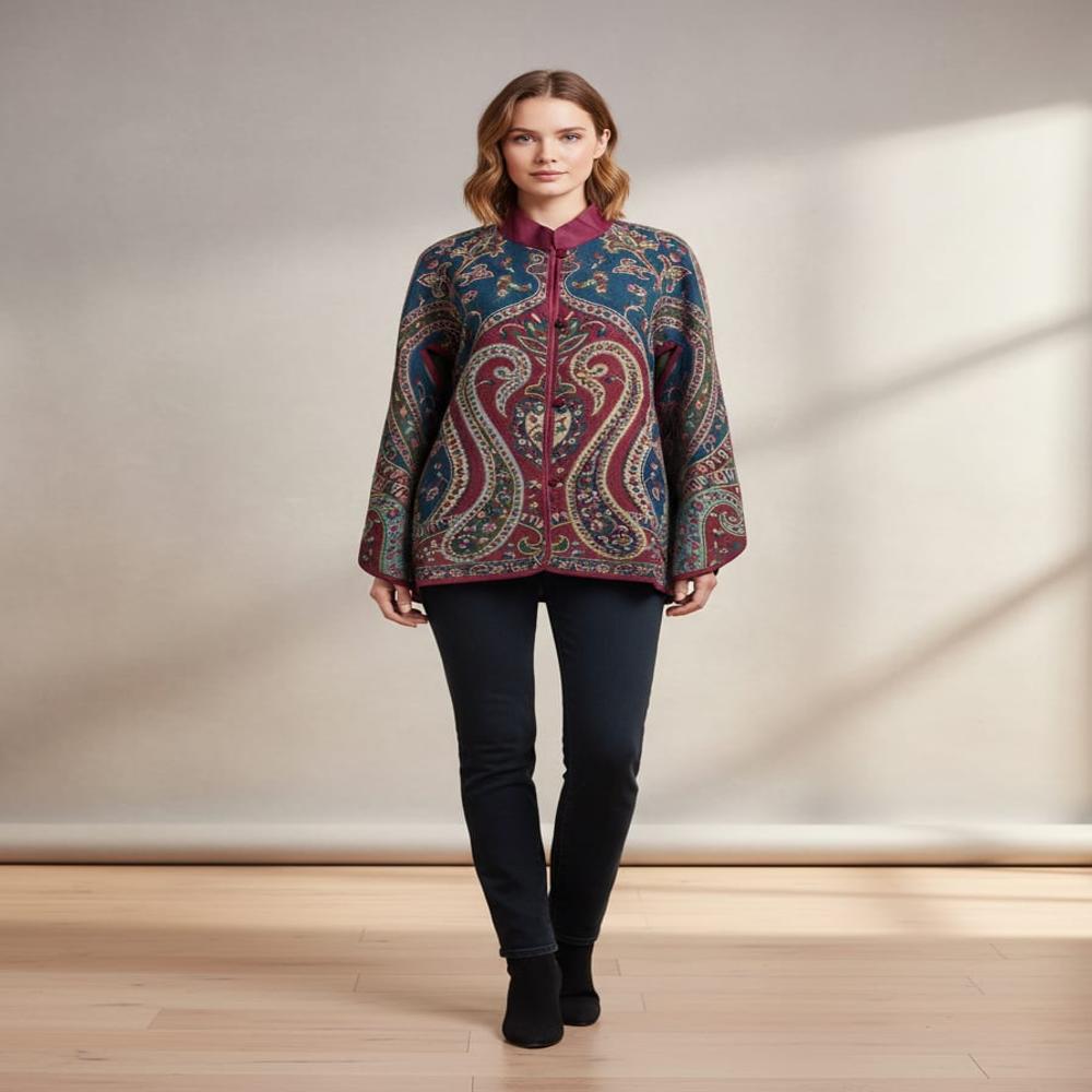 PURE WOOL JAMAWAR CAPE