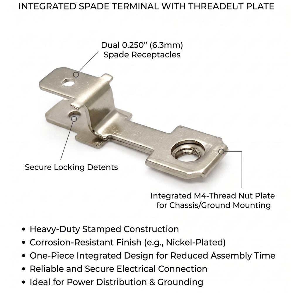 M4 Dual Male Spade Terminal 