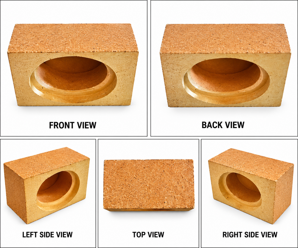 Ceramic Square Fire Brick - Alumina Block, 9 In. X 4 In. X 3 In., Customized Color | High Refractoriness, Durable, Fire Resistant