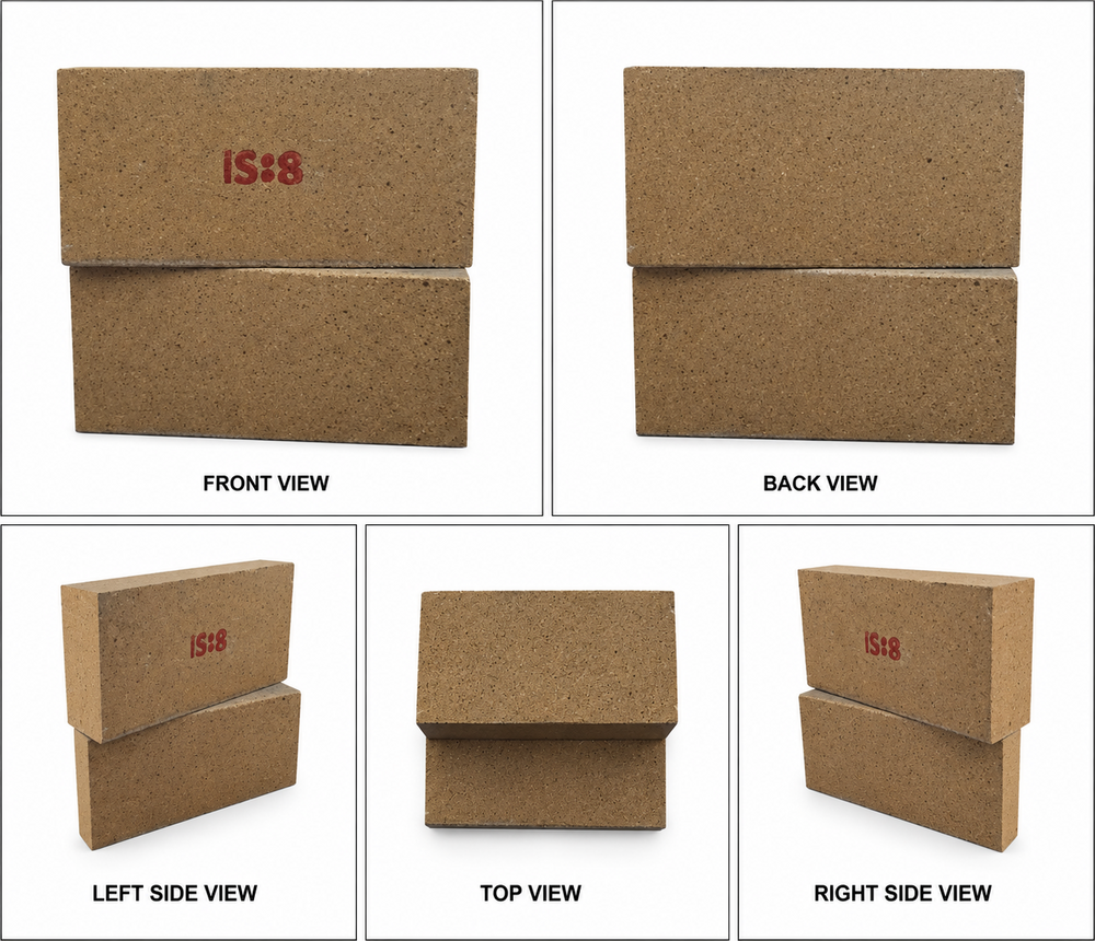 Refractory Fire Brick - Alumina Block, 9 In. X 4 In. X 3 In. , Custom Color Options, Basic Refractoriness For High-temperature Applications