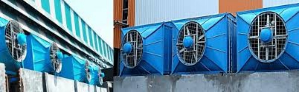 Cross Flow Cooling Tower - Color: Blue