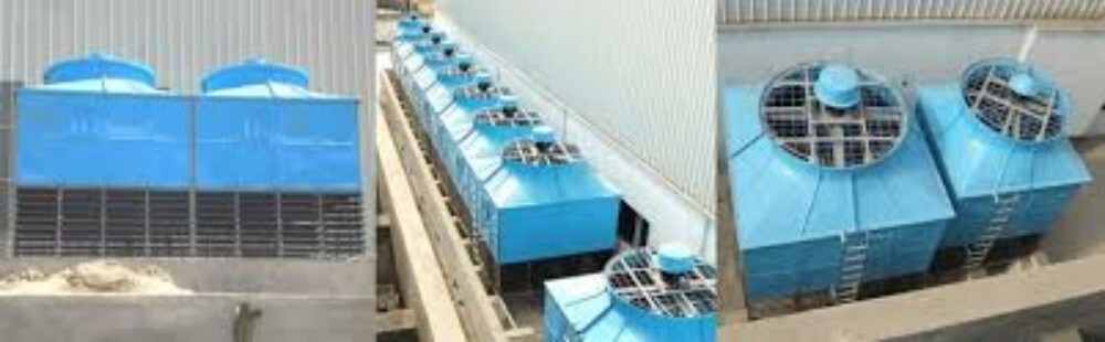 Cross Flow Cooling Tower - Color: Blue