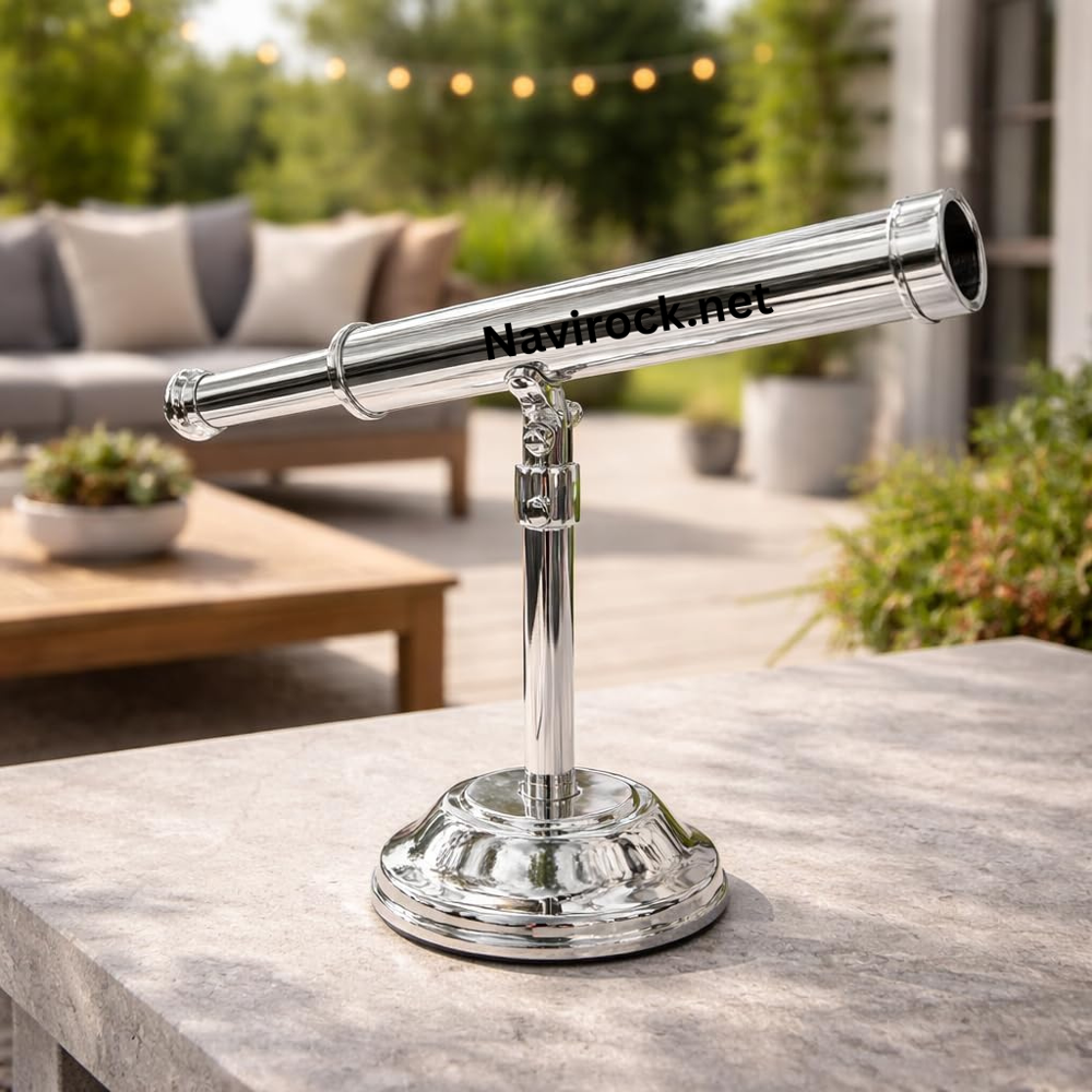 Vintage Style Nautical Single Barrel Brass Telescope Nickel Plated Finish Classic Navy Harbor Spyglass, Unique Maritime Gift & Decorative Collectible
