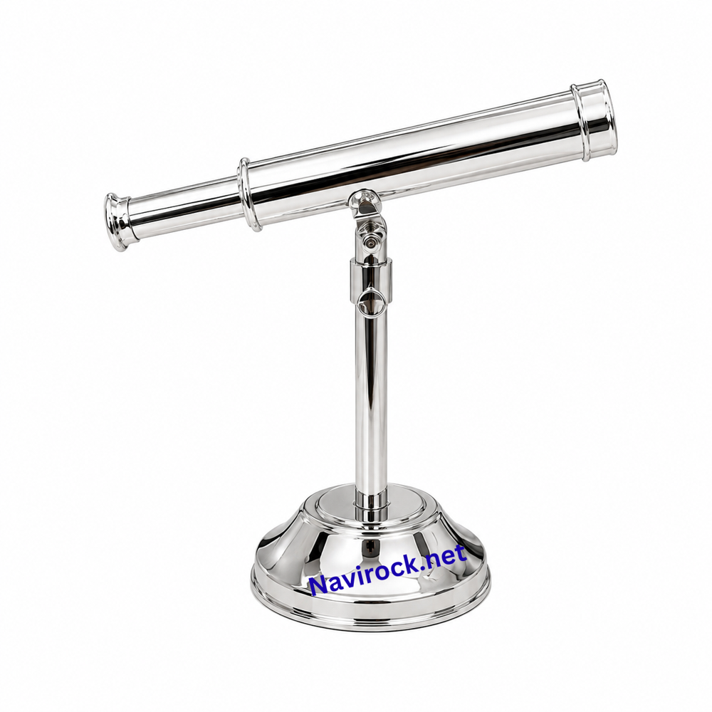 Vintage Style Nautical Single Barrel Brass Telescope Nickel Plated Finish Classic Navy Harbor Spyglass, Unique Maritime Gift & Decorative Collectible
