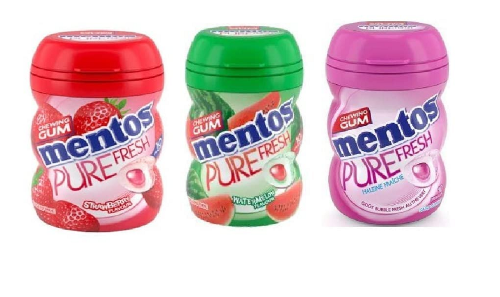 Mentos Pure Fresh Variety Pack ,Strawberry, Watermelon, Bubble Fresh