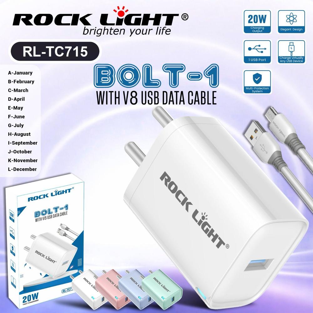 Rock Light Rl-Tc715 Type C Mobile Charger - Features: Fast Charg
