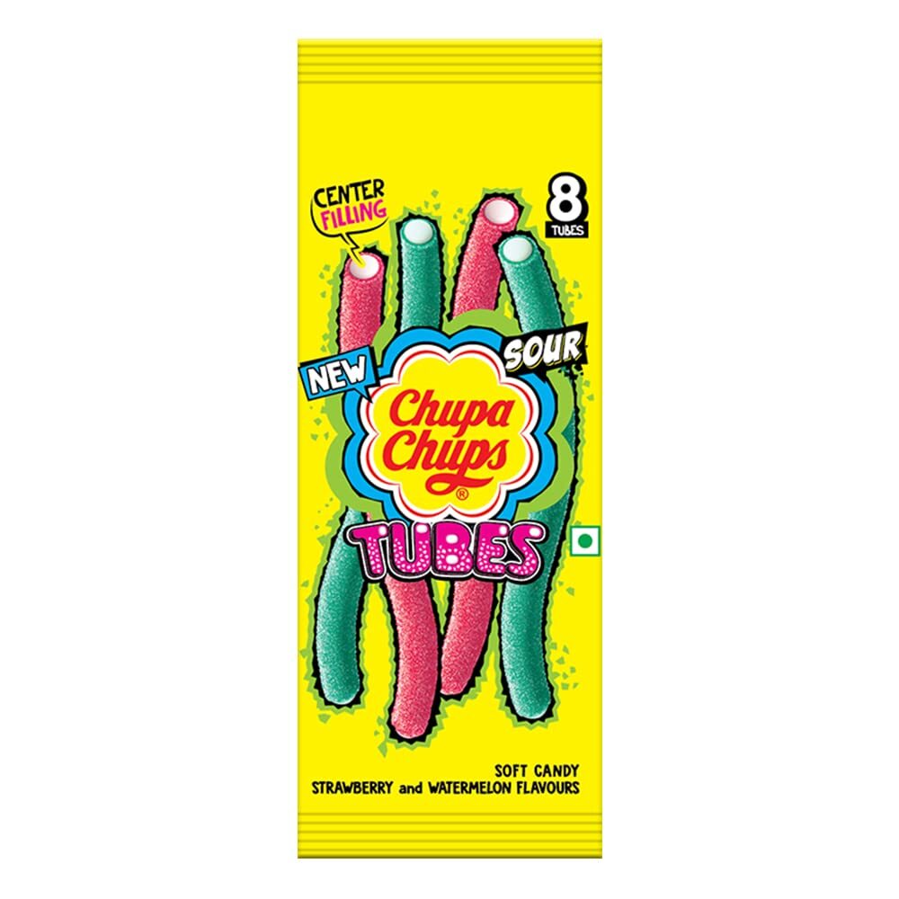 Chupa Chups Long Tubes, Strawberry and Watermelon flovour, soft candy