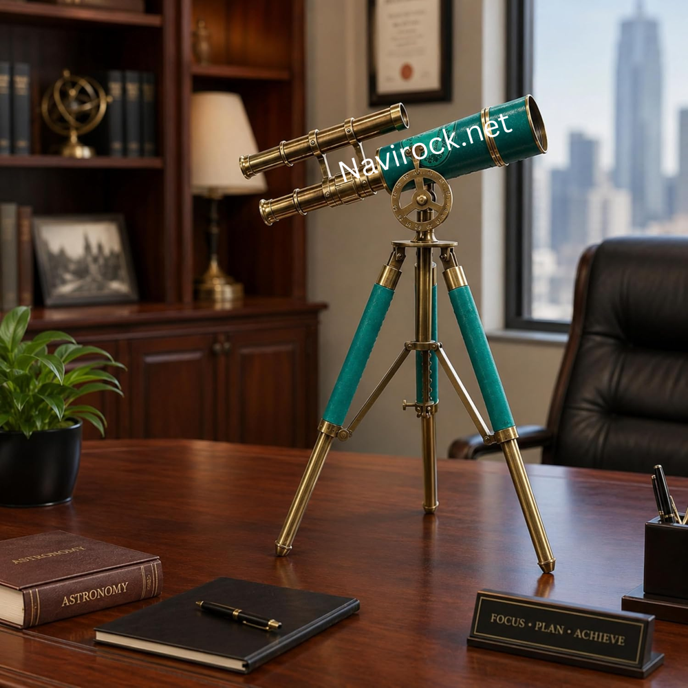 Vintage Style Brass Telescope with Tripod  15X Zoom Nautical Gift for Men, Antique Maritime History Love Decor forrs