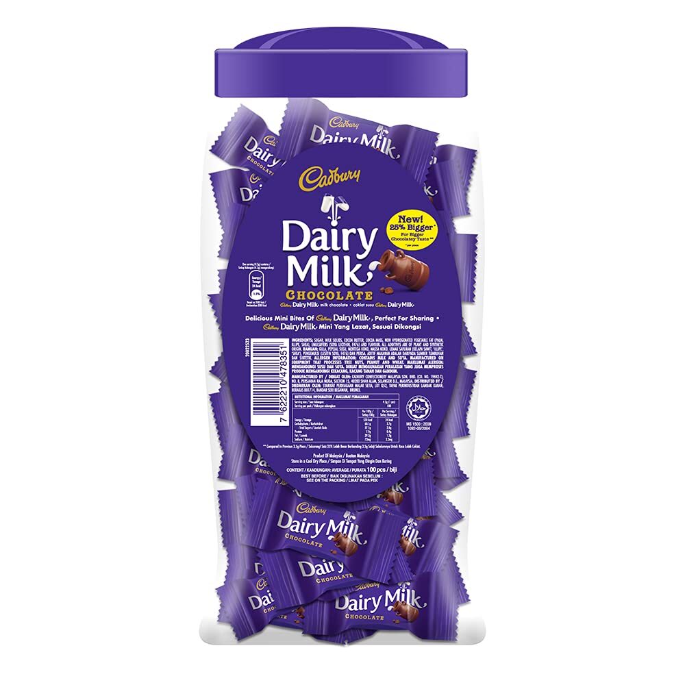 Cadbury, Dairy Milk Chocolates Jar 100 Pcs